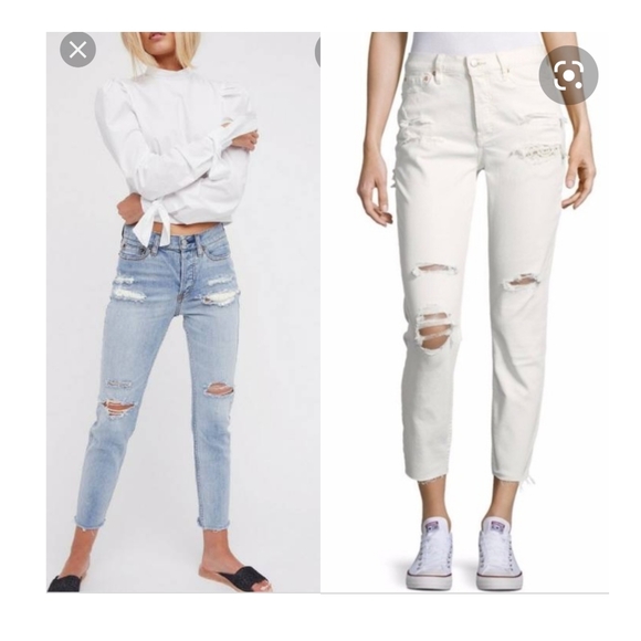 Free People Denim - NWT Free People lacey stilt torn denim jeans